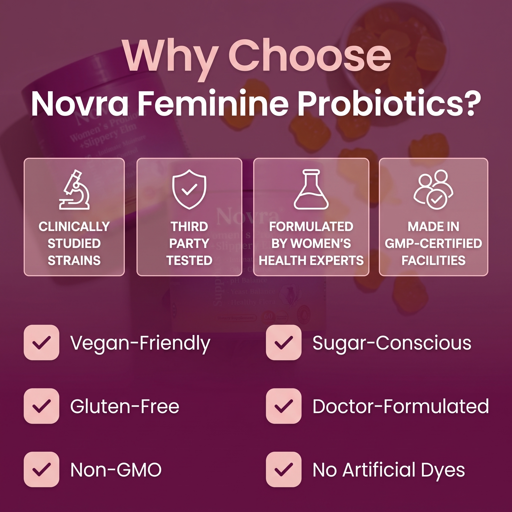 Novra Feminine Probiotics + Slippery Elm